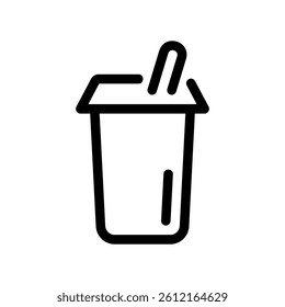 Simple graphic of a disposable drink container often used for smoothies or iced refreshments