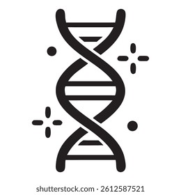 Simple graphic of a DNA double helix., DNA Helix Icon Vector Illustration