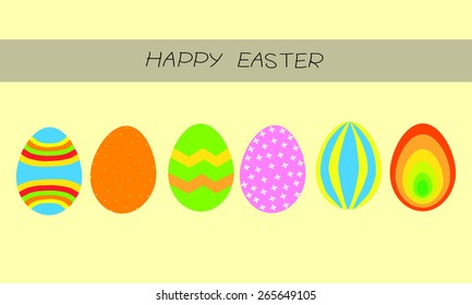 Simple graphic Easter eggs. Vector image.