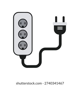 A simple graphic of an extension cord with a plug