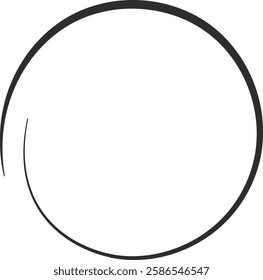 Simple graphic featuring an incomplete circle with two curved lines extending from its edge, representing loading or a cyclical process in a modern, minimal design