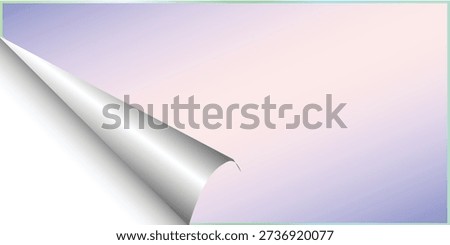 A simple graphic featuring a page with a curled bottom-left corner, exposing a blank white area.