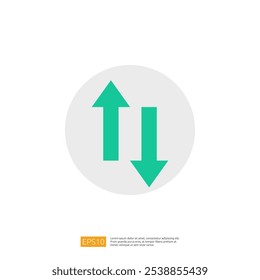 A simple graphic featuring two arrows, one pointing up and the other down, indicating movement or change, often used in contexts like finance or data representation.