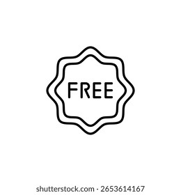 Simple Graphic Of Free Sign With Edges On Transparent Backdrop