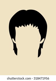 Simple graphic of a hairstyle for man
