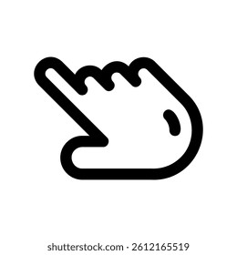 Simple graphic of a hand pointer representing clicking or hovering action online