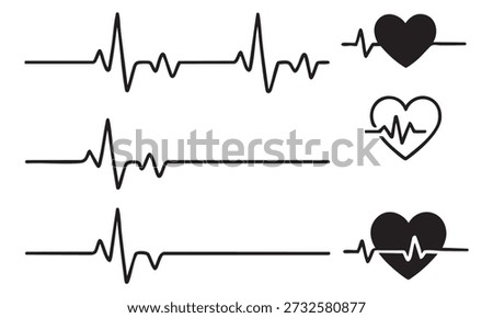 Simple graphic of a heart rate line, symbolizing life, health, and vital signs.