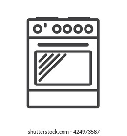 Simple graphic icon of the cooker. Appliances. Vector Image.