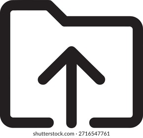 Um ícone gráfico simples que representa uma pasta com uma seta para carregar