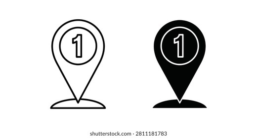 Simple graphic icon representing a prime destination or top ranking. Ideal for navigation business goals or winning concepts.