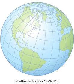 Simple Graphic Illustration Of The Globe Showing Latitude And Longitude.