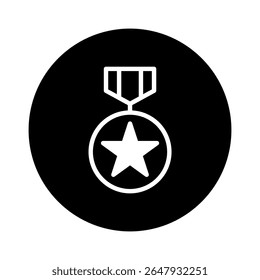 Simple graphic illustration of a star medal in a black circle background vector perfect