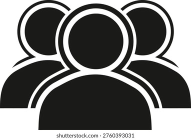 A simple graphic illustration of three people heads and shoulders