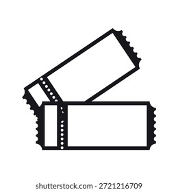 Simple Graphic Illustration of Two Blank Event Tickets or Admission Passes for Entry and Access