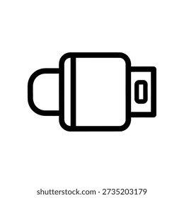 Simple graphic illustration of a USB connector or plug on white background