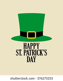 Simple graphic of leprechaun green hat, symbol for Saint Patrick's Day