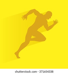 Simple graphic of a man off to a fast start