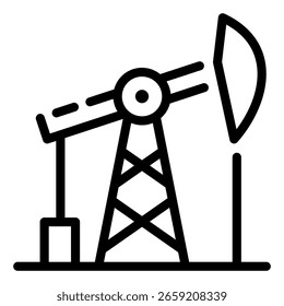 A simple graphic of an oil pump jack against a clean backdrop. Representing the energy industry.