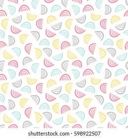 Simple graphic pattern. Seamless doodle pastel background. Vector illustration.