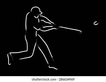 Simple graphic of a pinch hitter in baseball sport