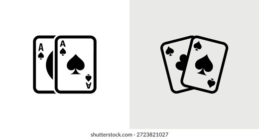 A simple graphic of playing cards, showcasing aces and spades in black and white.