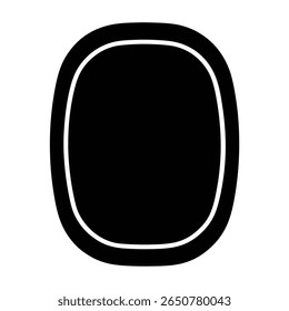 Simple graphic rendering of an oval shape within an oval border on white