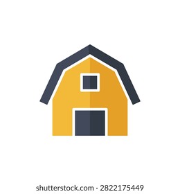 Simple graphic representation of an agricultural building. Essential for rural themes farming concepts and country living.