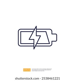 A simple graphic representation of a battery with a lightning bolt, symbolizing charging or energy.