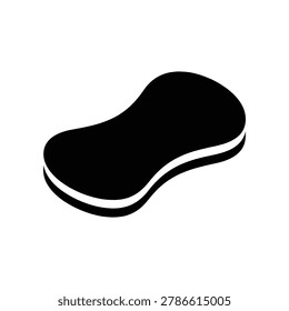 Simple graphic representation of a cleaning sponge a versatile tool for household chores. Ideal for advertising cleaning supplies or DIY content.