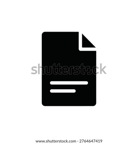 A simple graphic representation of a document with a folded corner and two horizontal lines