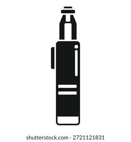 Representación gráfica simple de un bolígrafo de vaporizador electrónico en una silueta monocromática