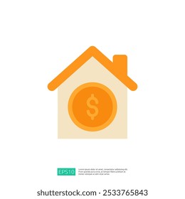 A simple graphic representation of a house with a dollar sign inside, symbolizing home finance or real estate investment.