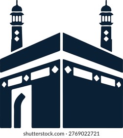 A simple, graphic representation of the kaaba, central to islamic faith and pilgrimage.