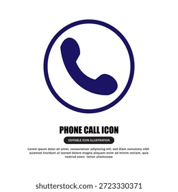 Representação gráfica simples de um símbolo de chamada telefônica, um receptor de telefone icônico para comunicação digital e pontos de contato.