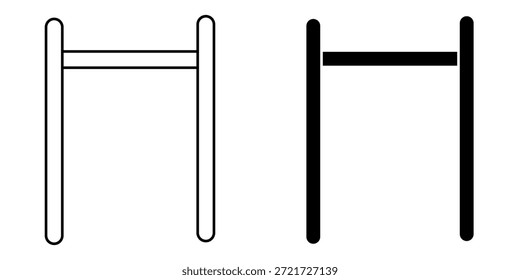 Representación gráfica simple de una barra desplegable, mostrada en dos estilos: uno con contornos delgados y otro con líneas negras en negrita.
