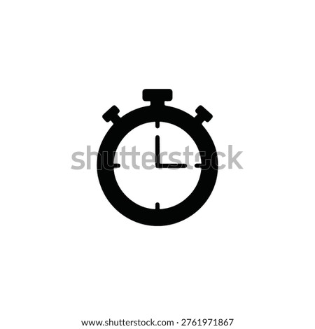 A simple graphic representation of a stopwatch with a circular face and two buttons