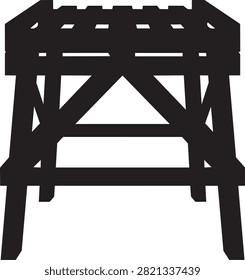 Simple graphic representation of a sturdy trestle structure ideal for conceptual designs related to building DIY projects or industrial settings. Use for website headers.