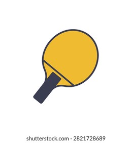 Simple graphic representation of a table tennis racket against a clean backdrop suitable for sports and recreation concepts.