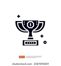 A simple graphic representation of a trophy, symbolizing achievement and success, often awarded in competitions or events.