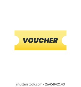 A simple, graphic representation of a voucher takes center stage against a stark white background.