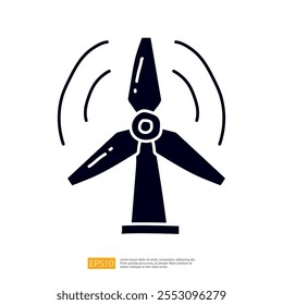 A simple graphic representation of a wind turbine, illustrating renewable energy and sustainability concepts.