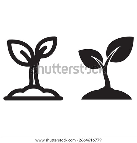 Simple graphic representations of young plants emerging from the earth.