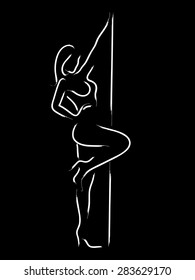 Simple graphic of a sexy pole dancer