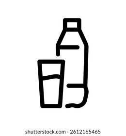 Simple graphic showing drink serving set with container and tumbler side by side