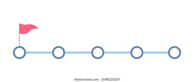 Gráfico simple que muestra una marca que marca una ruta de progreso
