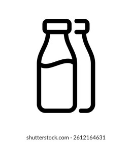 Simple graphic showing a pair of milk containers, one full and one outline style illustration