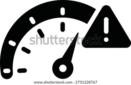 A simple graphic shows a gauge with an alert symbol indicating a potential problem or critical status