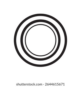 Simple graphic shows a series of concentric black circles, gradually decreasing in size, creating an abstract pattern with a smooth, minimalist style on a transparent background.