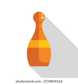 Einfache Grafik eines einzelnen Bowlingstifts mit einem langen Schatten, perfekt für die Darstellung des Bowlingsports