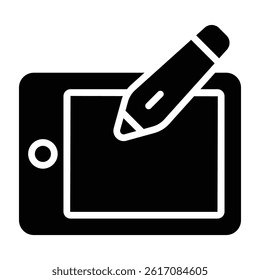 Simple Graphic Tablet glyph icon. The icon can be used for websites, print templates, presentation templates, illustrations, etc